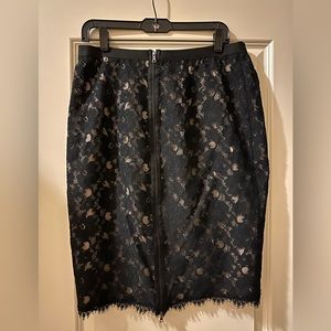 Black Eyelet skirt with cream satin underneath the eyelet, back zipper
